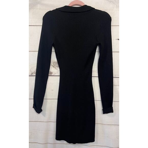 Araminta James Black Long Sleeve Sweater Dress Collar Size SM - Picture 2 of 5